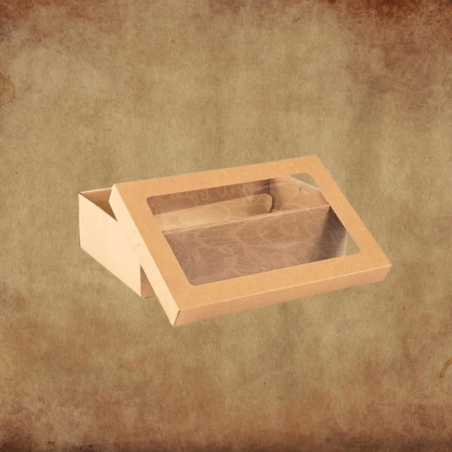 กล่องอาหารกระดาษคราฟท์แบบมีช่องใส่อาหาร S/M/L