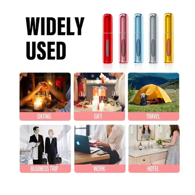 ขวดน้ำหอมแก้วเติมได้ขนาดเล็ก5มล. ขนาดพกพา ออกแบโลโก้ได้เอง