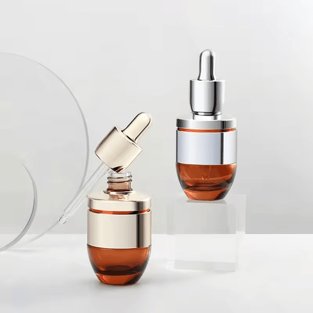 ขวดแก้วเครื่องสำอาง ขวดเซรั่มแบบหยด แบบหรูหราขนาด 30 ml