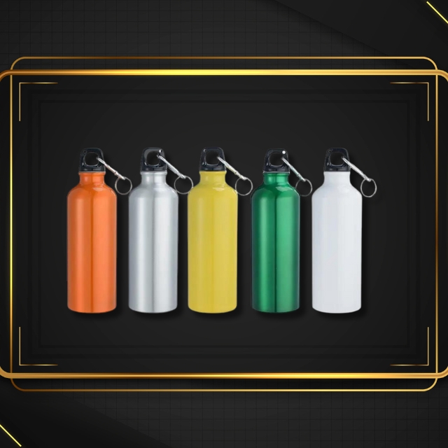 ขวดน้ำดื่มอลูมิเนียมพร้อมฝาและที่เกี่ยว ขวดสำหรับเก็บความร้อน/เย็น ขนาด 500 ml