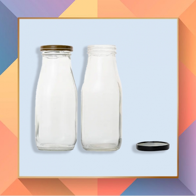 ขวดแก้ว ฝาเกลียวล็อค ขวดสำหรับใส่เครื่องดื่ม หนา 3 mm ขนาด 300 ml (10 oz)