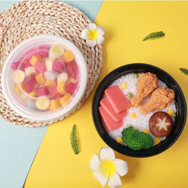 ถ้วยอาหารพลาสติก พร้อมฝาใส ขนาด 700ml /900ml/1000ml/1250ml