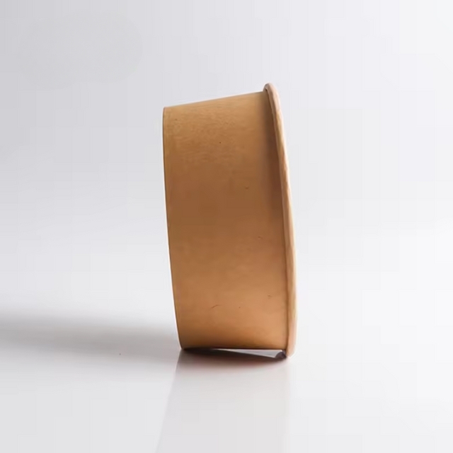 ชามกระดาษคราฟท์ ทรงกลม สำหรับใส่ซุปใส่อาหาร พร้อมฝาปิด 18oz./25oz.