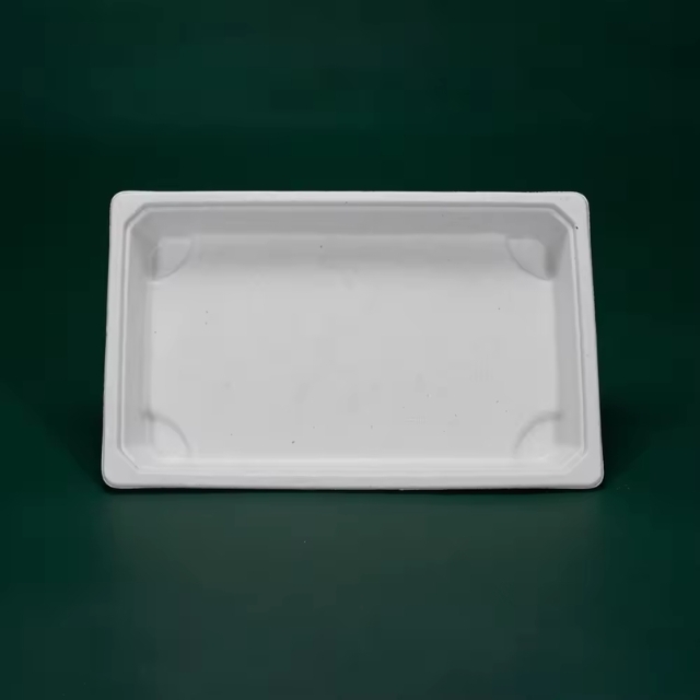 ถาดซูชิกระดาษ ถาดอาหารสี่เหลี่ยม ย่อยสลายได้ สีขาว 6นิ้ว/8นิ้ว/9นิ้ว/10นิ้ว