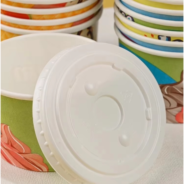 ถ้วยไอศกรีม ถ้วยไอติม พิมพ์ลาย และ ฝาปิด 4oz