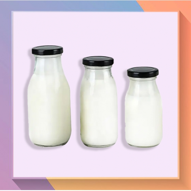 ขวดแก้ว ฝาเกลียวล็อคสีดำ ขวดสำหรับใส่เครื่องดื่ม หนา3 mm 200/250/300/500 ml