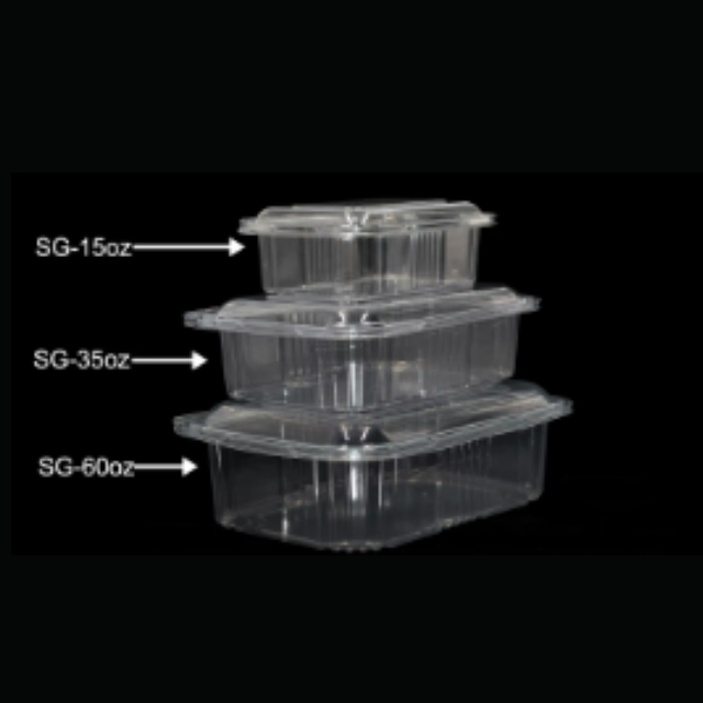 กล่องพลาสติก ใส่อาหาร ผลไม้ และขนม มีฝาปิดในตัว ขนาด 15/35/60 ออซ