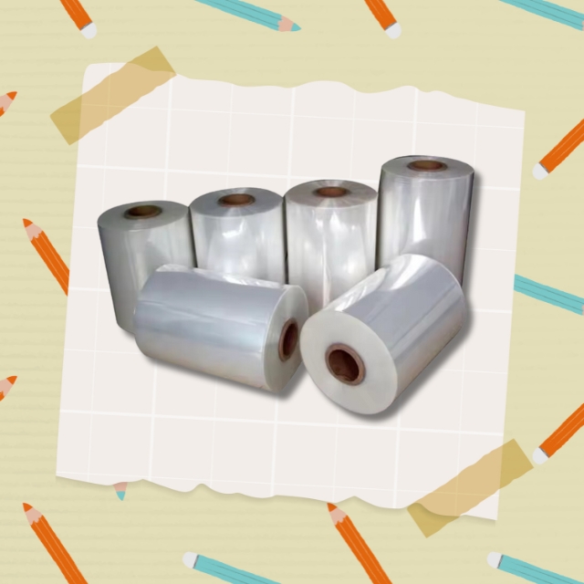 ฟิล์มหด PVC แบบม้วน ฟิล์มหดใส เหนียว สำหรับห่อสินค้า หนา 60 um หน้ากว้าง 260  ยาว 500 เมตร