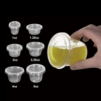 ถ้วยน้ำจิ้มพลาสติก พร้อมฝาในตัว 