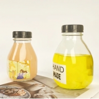 ขวดแก้ว ทรงกลม ขวดสำหรับใส่นม น้ำผลไม้ น้ำเปล่า ชานม ขนาด 300/500 ml พิมพ์โลโก้กำหนดเอง 