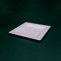 จานกระดาษสี่เหลี่ยม ถาดอาหารสี่เหลี่ยม ย่อยสลายได้ สีขาว 6นิ้ว/8นิ้ว/9นิ้ว/10นิ้ว 
