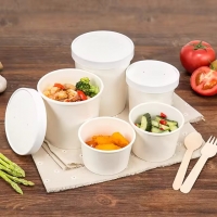 ถ้วยซุป ถ้วยสลัด ถ้วยข้าว ถ้วยอาหาร ถ้วยบะหมี่ สีขาว และ ฝาปิด 8oz/12oz/15oz/16oz/20oz/26oz/32oz 