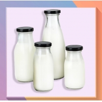ขวดแก้ว ฝาเกลียวล็อคสีดำ ขวดสำหรับใส่เครื่องดื่ม หนา3 mm 200/250/300/500 ml 