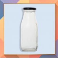 ขวดแก้ว ฝาเกลียวล็อค ขวดสำหรับใส่เครื่องดื่ม หนา 3 mm ขนาด 300 ml (10 oz) 