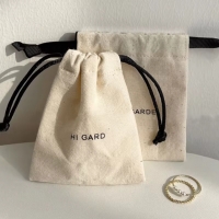 ถุงผ้าดิบมีหูรูด กระเป๋าผ้าหูรูด สีเบจ สำหรับใส่ของ ขนาด  15*20/20*25/30*35/35*40 cm  