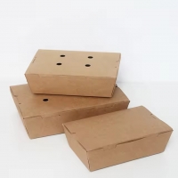 กล่องกระดาษคราฟท์ กล่องอาหาร กล่องบะหมี่ กล่องเบเกอรี่ มีรูระบาย XS/M/S 