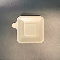 จานเค้กกระดาษ จานขนม จานอาหารชานอ้อย ย่อยสลายได้ สีครีม 4.3นิ้ว 