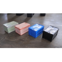 ลังพลาสติกพับได้พร้อมฝาปิด ลังทึบ ขนาด 60*40*32 ซม. รองรับน้ำหนักได้ 77 กก. พลาสติกเนื้อหนา แข็งแรง  